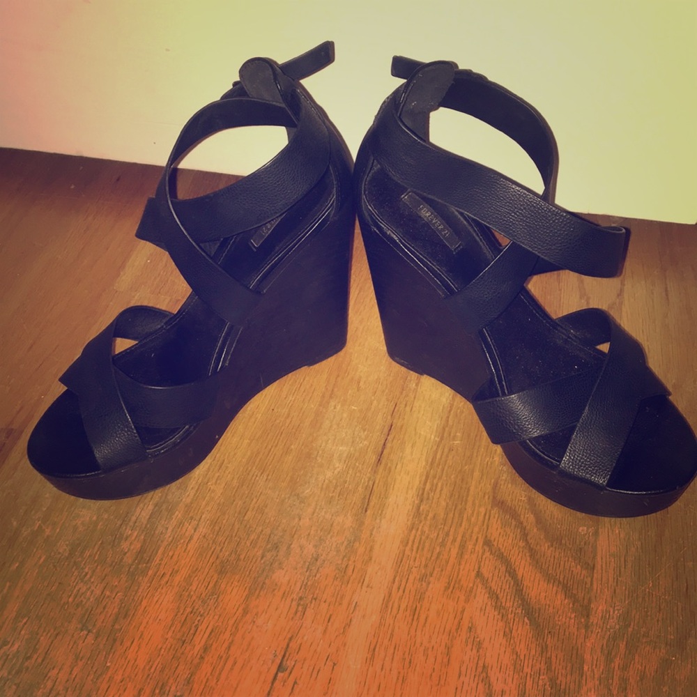 Forever 21 pleather wedges